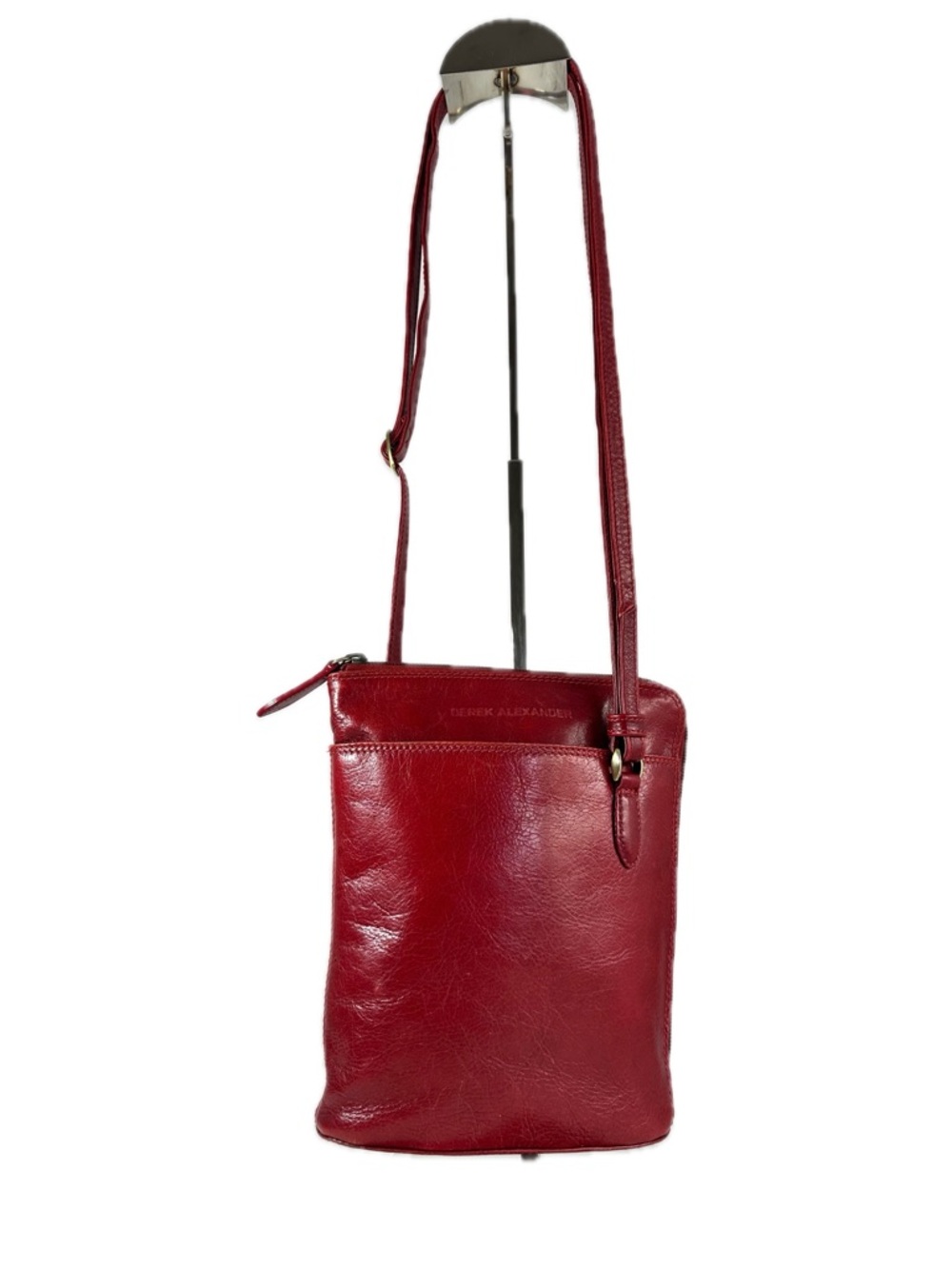 Derek Alexander Bristol Bucket Bag North South Small Red Leather Crossbody Bag